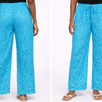 Pantalon  avec broderie en coton pour femme grandeur L