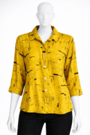 Chemisier pour femme manches trois -quarts avec 2 poches. Grandeur S