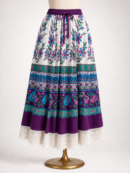 Jupe midi florale multicolore, taille one size.