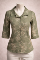 Chemise Femme verte brodée, taille S,L,XL,