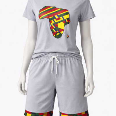 Ensemble décontracté gris avec motif Afrique. Taille S et L