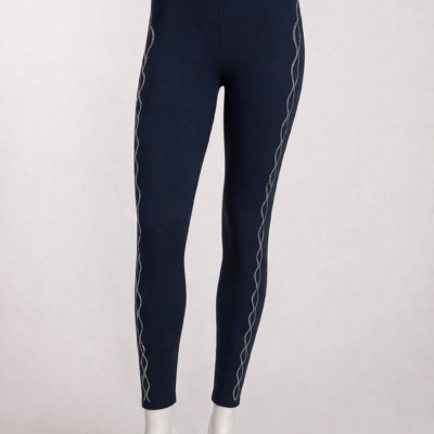 Legging disponible en noir et marine avec détails brillants-élégance et confort. Taille S,M,L,XL,XXL