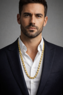 Chaîne homme dorées style grec.