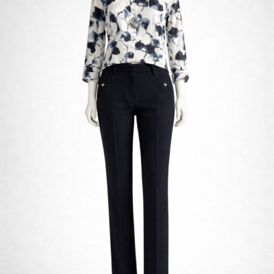 Ensemble élégant chemise imprimée et pantalon marine. Taille S, m , L,xL,xxl.